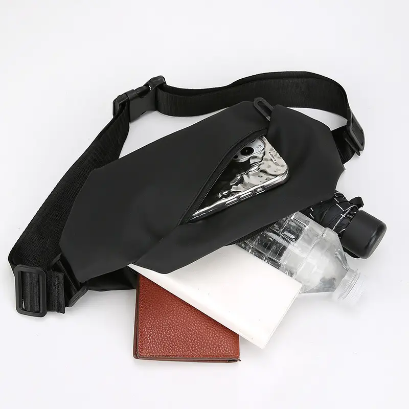 Men's Black Waterproof Crossbody Shoulder Bag with Water Bottle Holder - Image 4