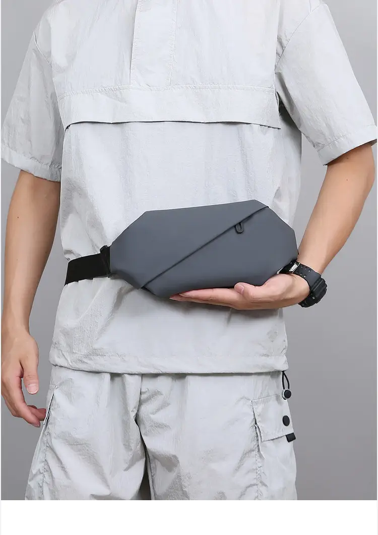 Men's Black Waterproof Crossbody Shoulder Bag with Water Bottle Holder — feature 12