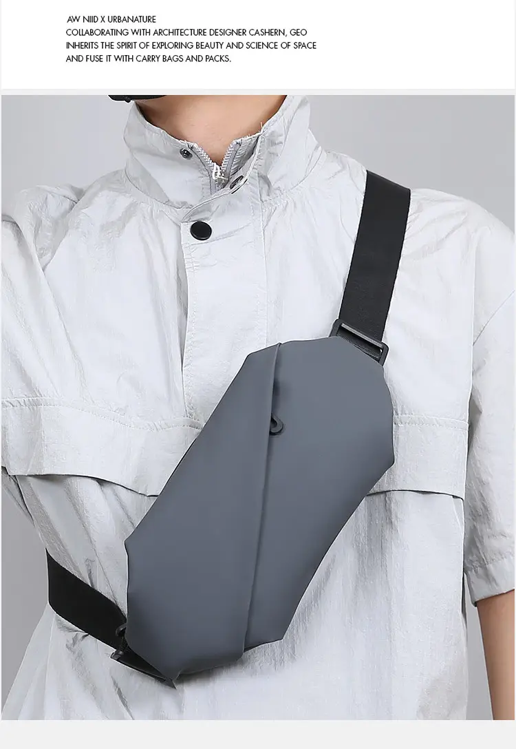 Men's Black Waterproof Crossbody Shoulder Bag with Water Bottle Holder — feature 13