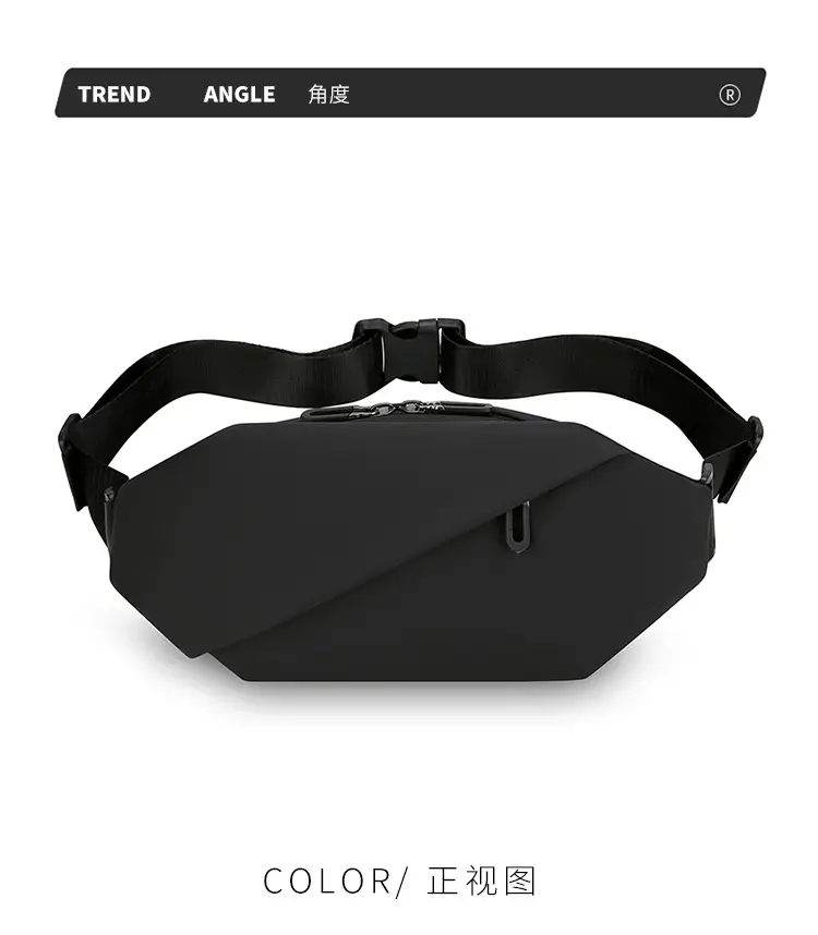Men's Black Waterproof Crossbody Shoulder Bag with Water Bottle Holder — feature 23