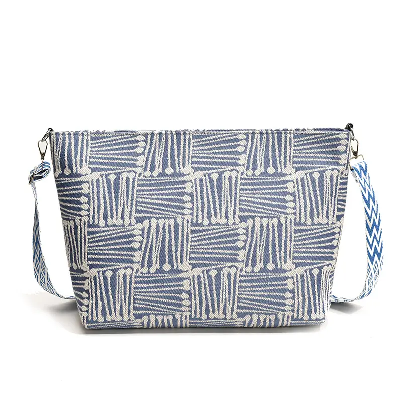 Women's Plaid Canvas Shoulder Bag 2024 Autumn Large Capacity - Image 9