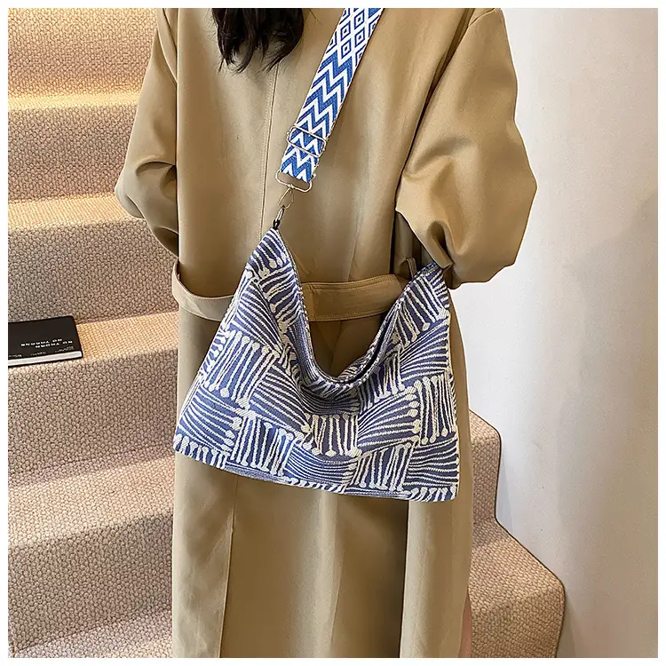 Women's Plaid Canvas Shoulder Bag 2024 Autumn Large Capacity — feature 16