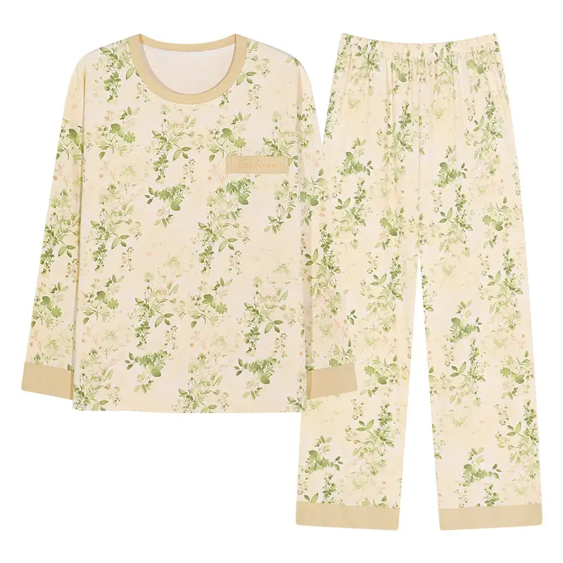 Bra-Free Women's Cotton Floral Pajamas Set