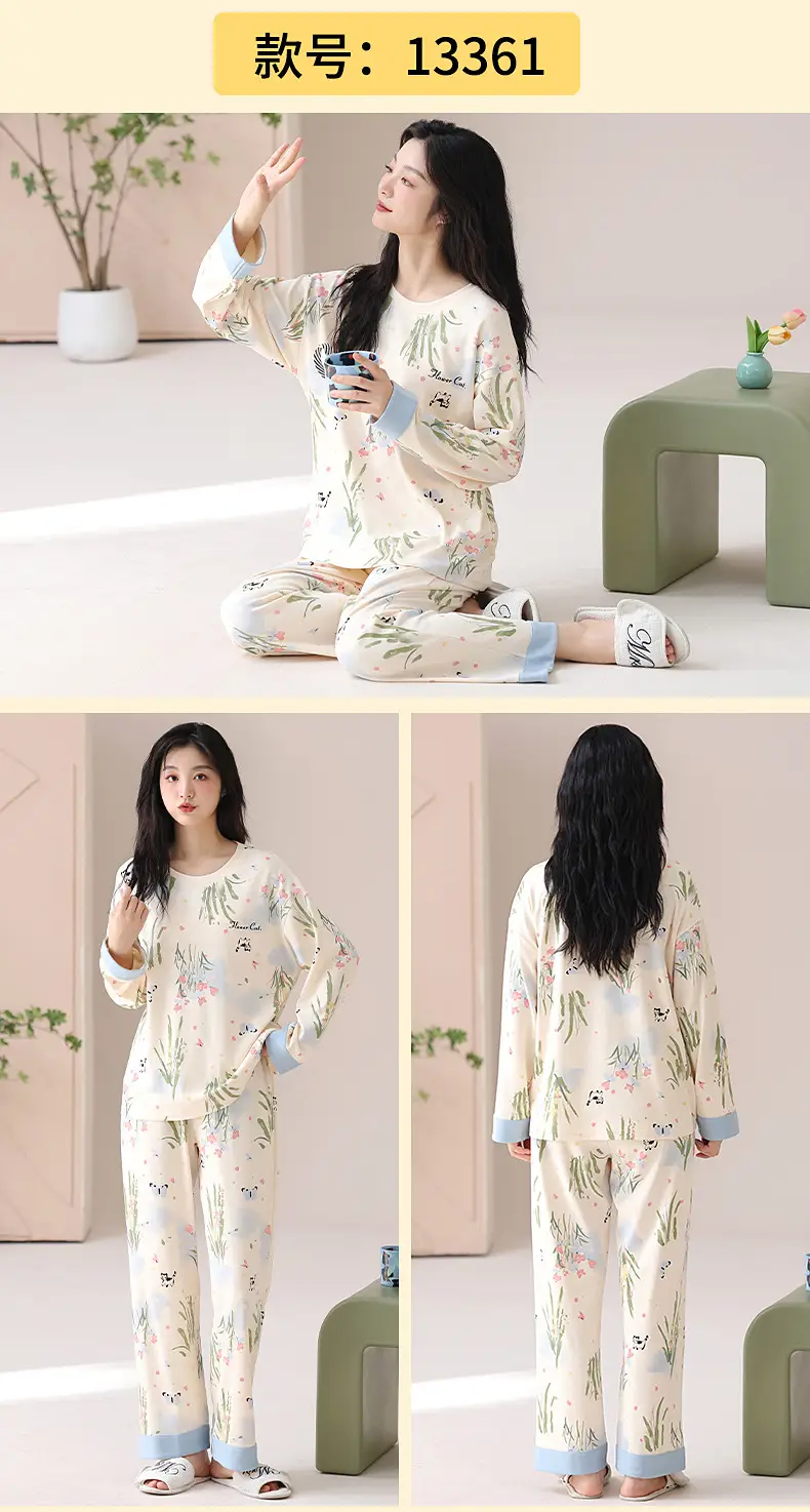 Bra-Free Women's Cotton Floral Pajamas Set — feature 15