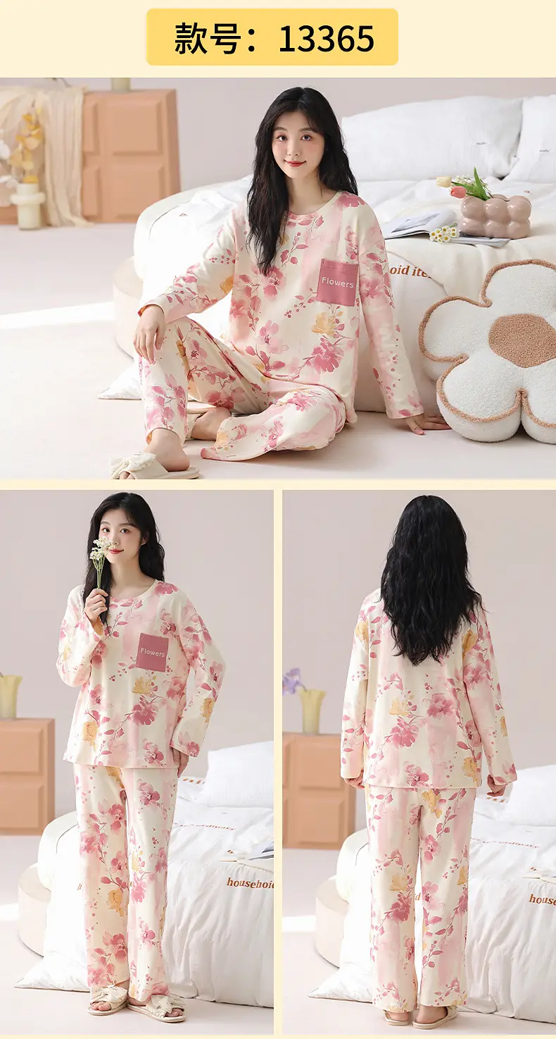 Bra-Free Women's Cotton Floral Pajamas Set — feature 31