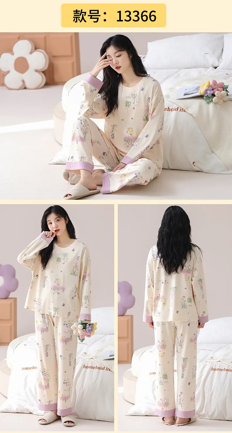 Bra-Free Women's Cotton Floral Pajamas Set — feature 35