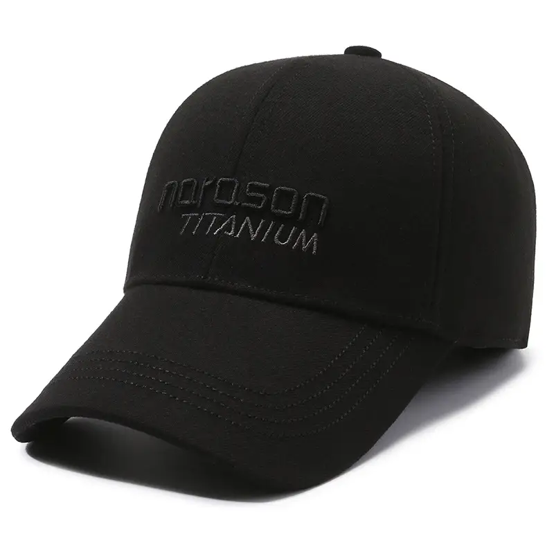 Men Embroidered Baseball Cap Grey Winter Warm Cotton - Image 2
