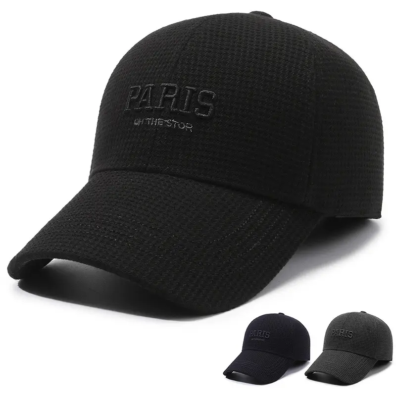 Winter Paris Embroidered Black Baseball Cap - Image 5