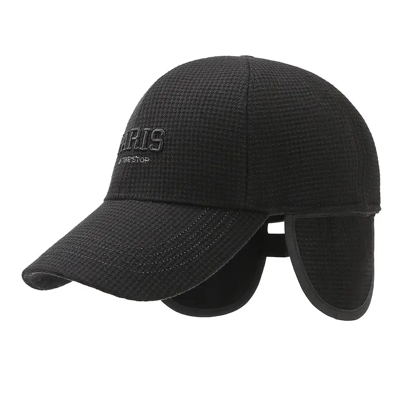 Winter Paris Embroidered Black Baseball Cap - Image 8