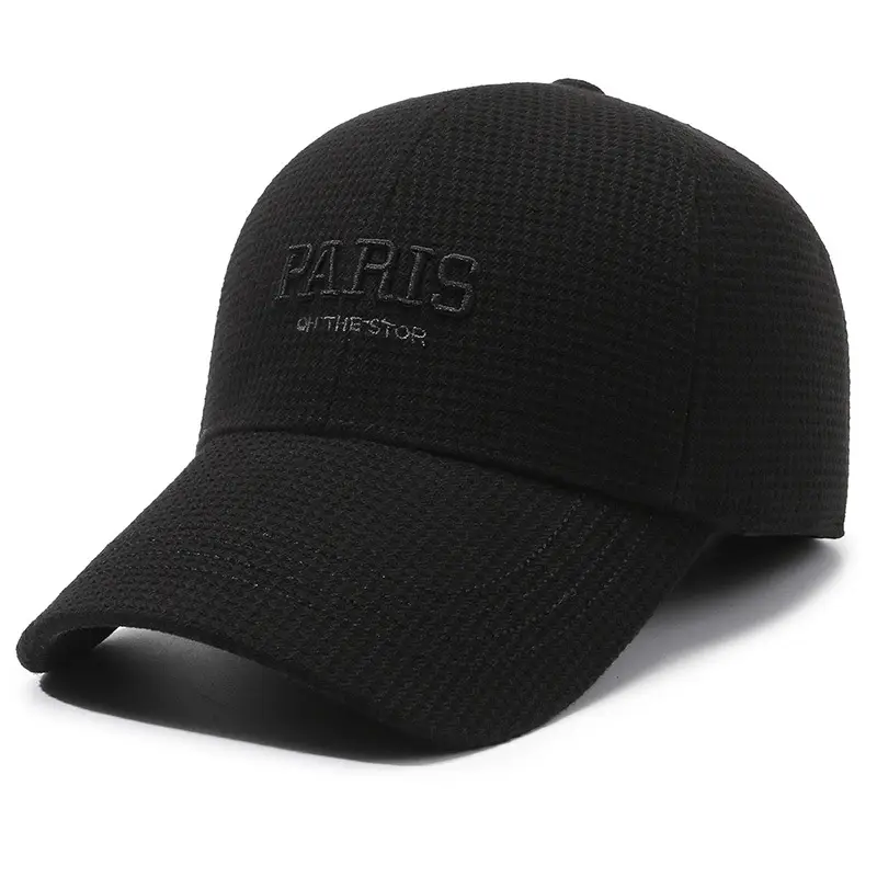 Winter Paris Embroidered Black Baseball Cap - Image 2