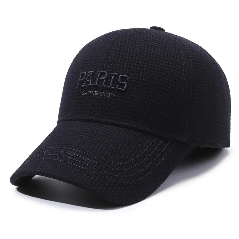 Winter Paris Embroidered Black Baseball Cap - Image 3