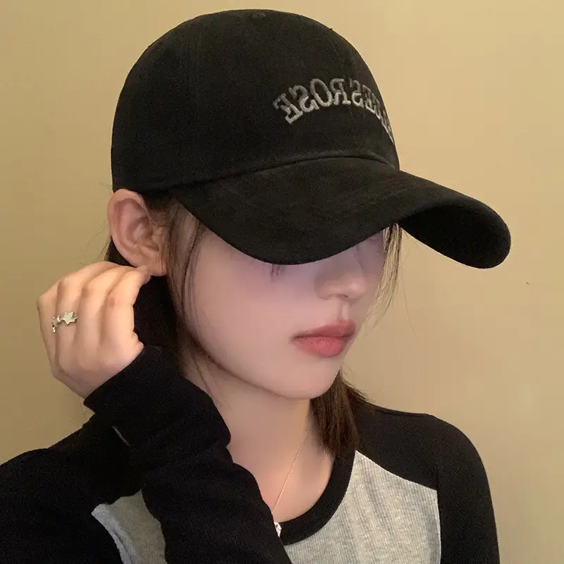 Women Lettered Baseball Cap Wide Brim Summer Thin Sunshade - Image 11