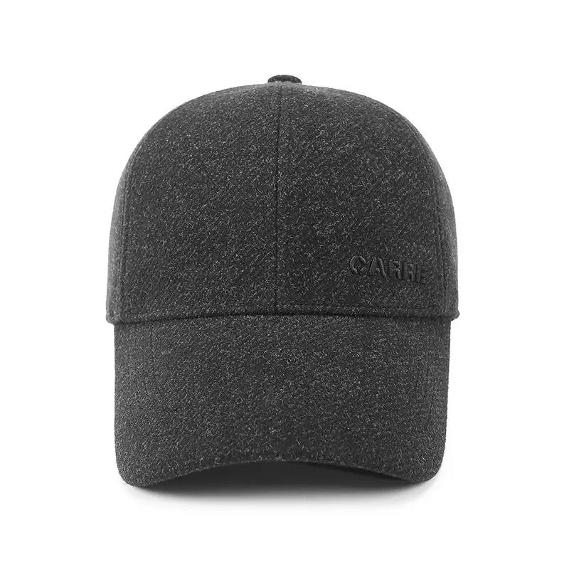 Men's Grey Fleece Baseball Cap Winter Windproof Ear Protection - Image 7