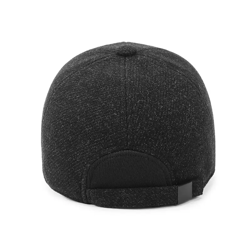 Men's Grey Fleece Baseball Cap Winter Windproof Ear Protection - Image 8
