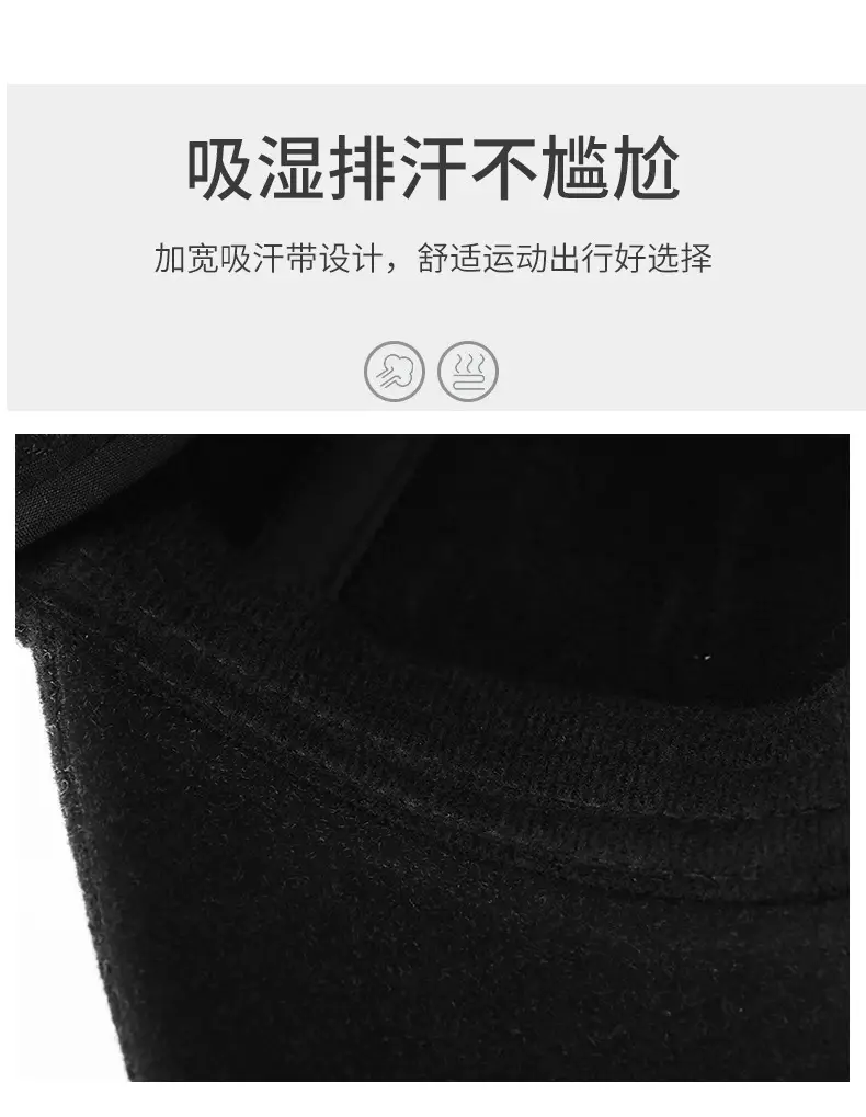 Men's Grey Fleece Baseball Cap Winter Windproof Ear Protection — feature 3