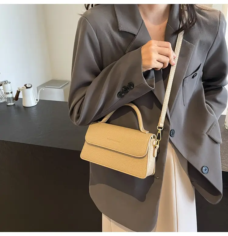French Style Brown Square Shoulder Bag for Women — feature 13