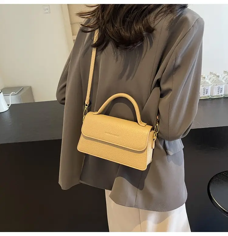 French Style Brown Square Shoulder Bag for Women — feature 14