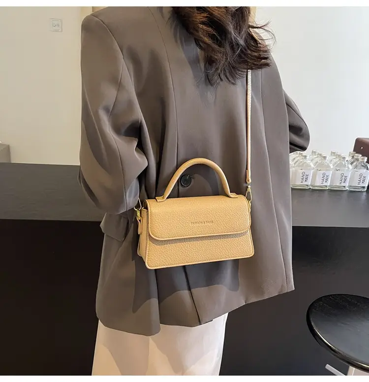 French Style Brown Square Shoulder Bag for Women — feature 15