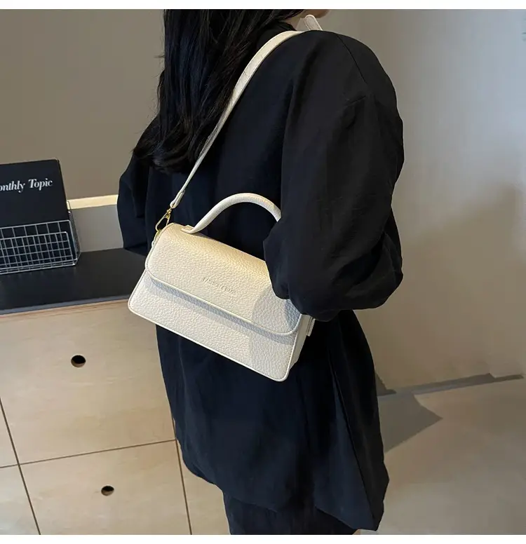 French Style Brown Square Shoulder Bag for Women — feature 17