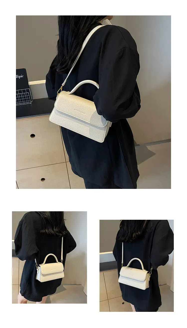 French Style Brown Square Shoulder Bag for Women — feature 21