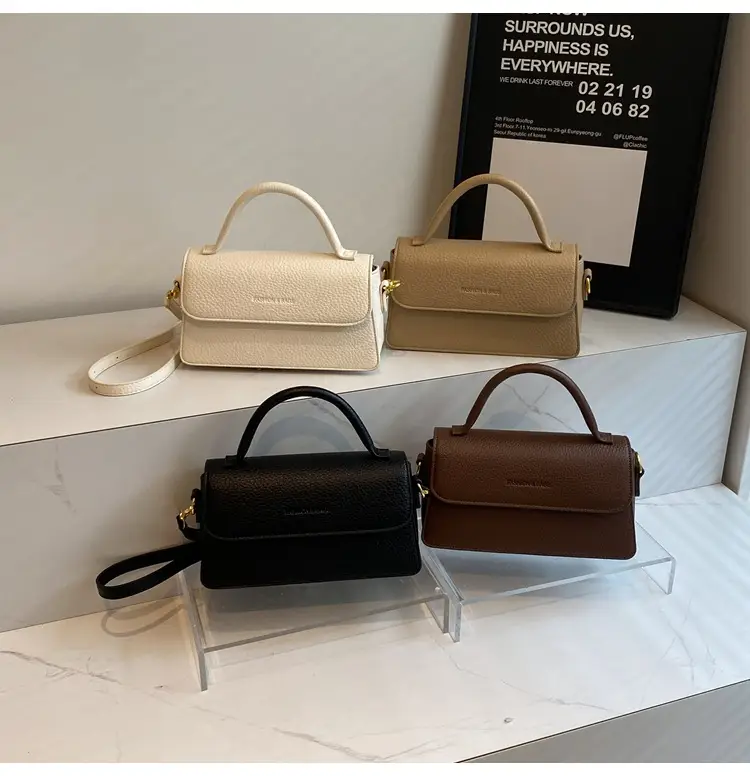 French Style Brown Square Shoulder Bag for Women — feature 23