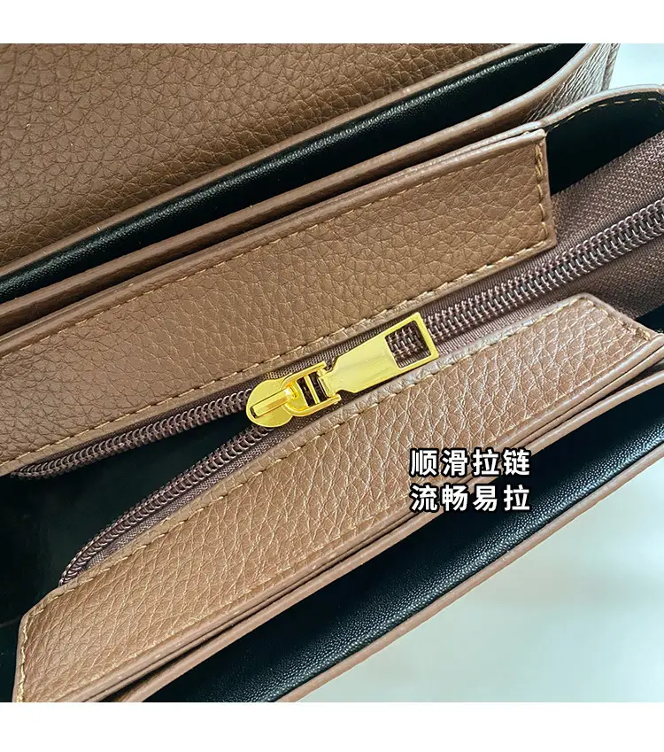 French Style Brown Square Shoulder Bag for Women — feature 3
