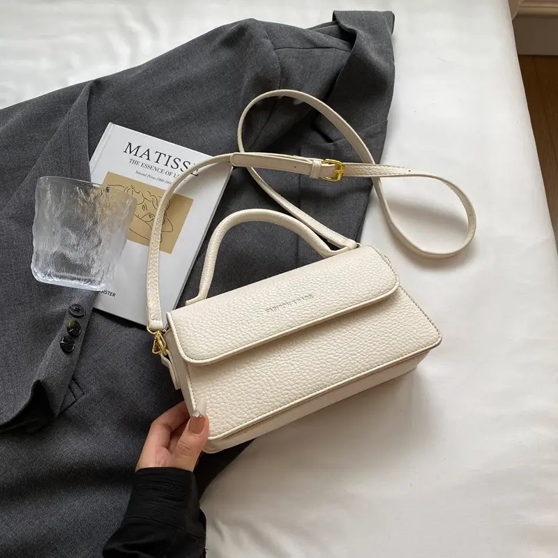 French Style Brown Square Shoulder Bag for Women - Image 3