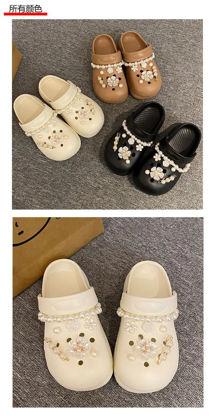 Women's Cream Floral Embellished Croc Heels — feature 26