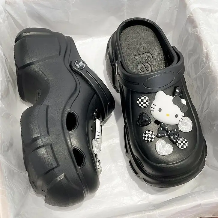 Eva Ultra-Thick-Soled Clogs for Women, Summer Outdoor Wear, 2026 Trendy Cute Sweat-Absorbing Dog Design, Versatile Sandals, Height-Increasing