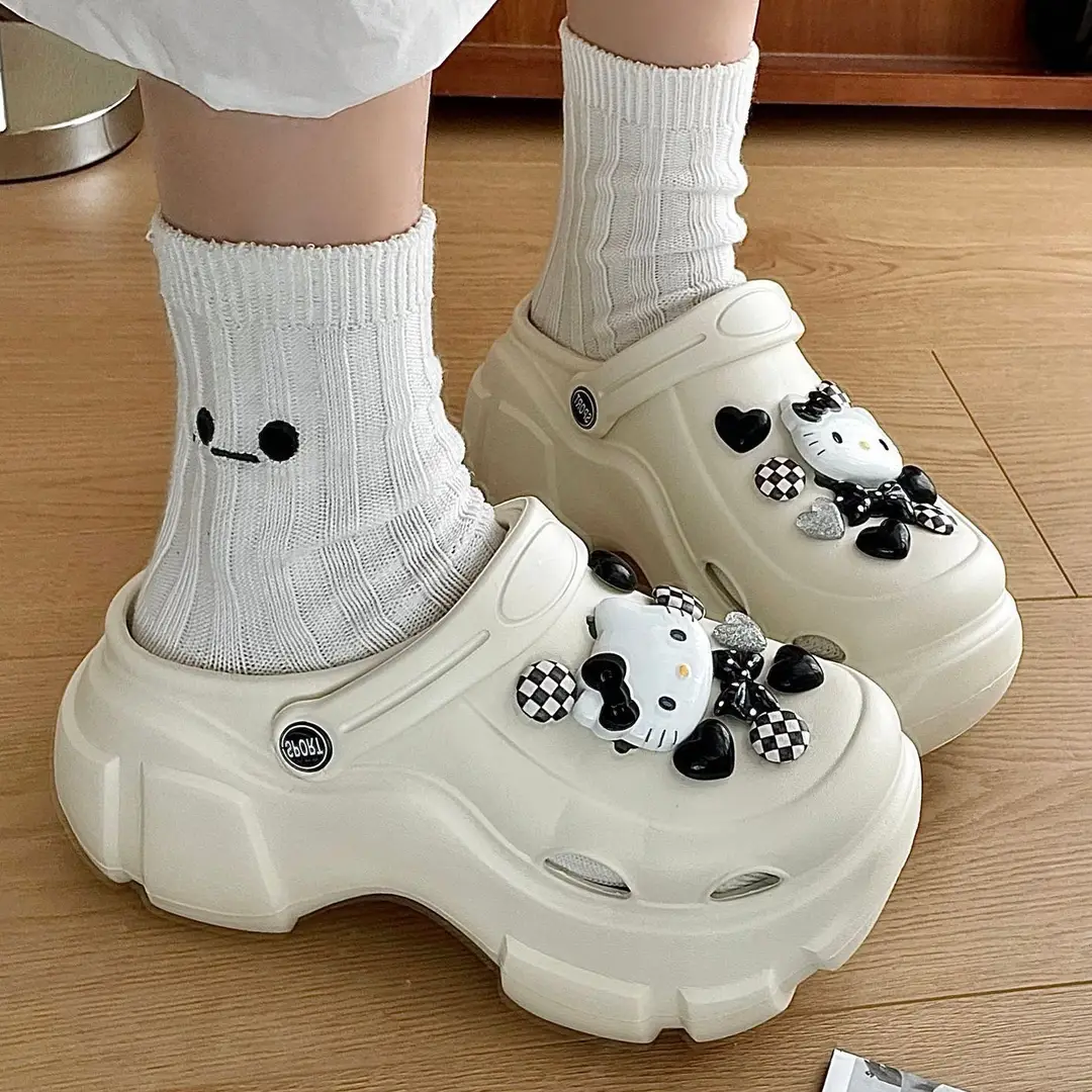 Eva Ultra-Thick-Soled Clogs for Women, Summer Outdoor Wear, 2026 Trendy Cute Sweat-Absorbing Dog Design, Versatile Sandals, Height-Increasing