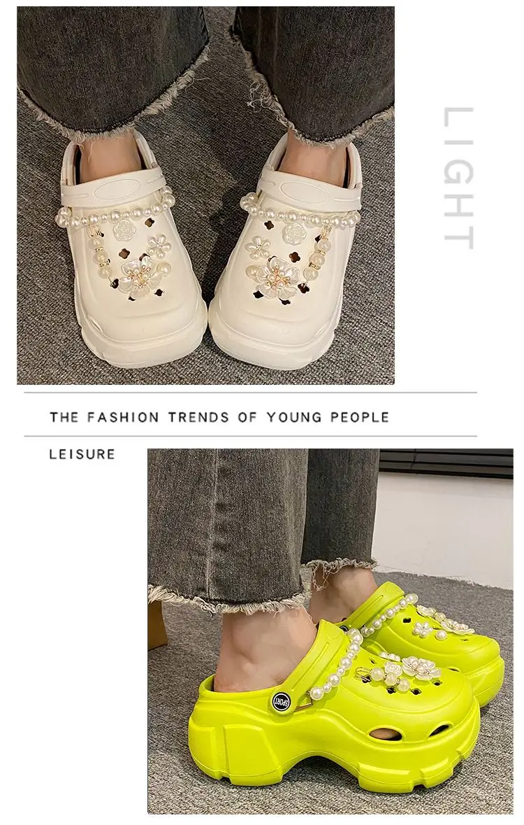 Women's Neon Pearl Decorated Thick Sandals — feature 18