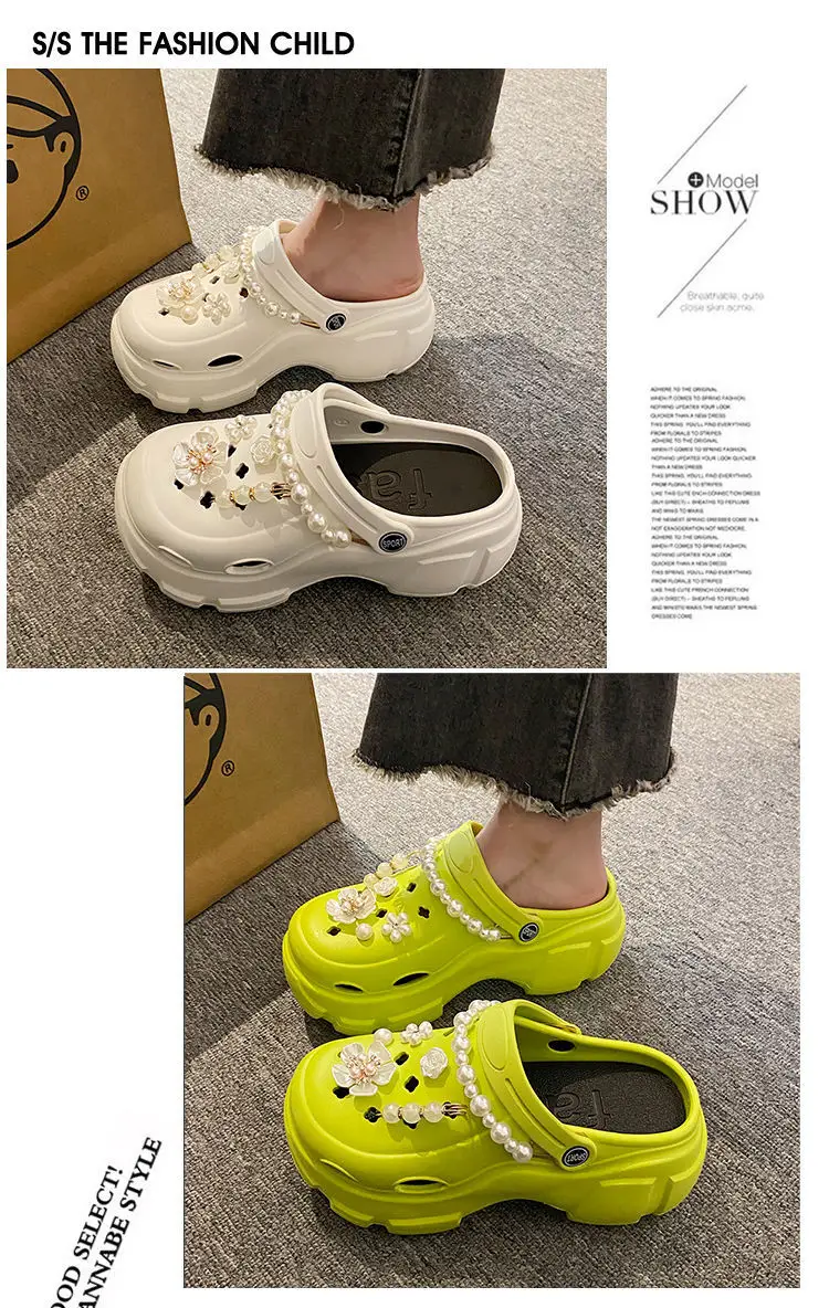 Women's Neon Pearl Decorated Thick Sandals — feature 21