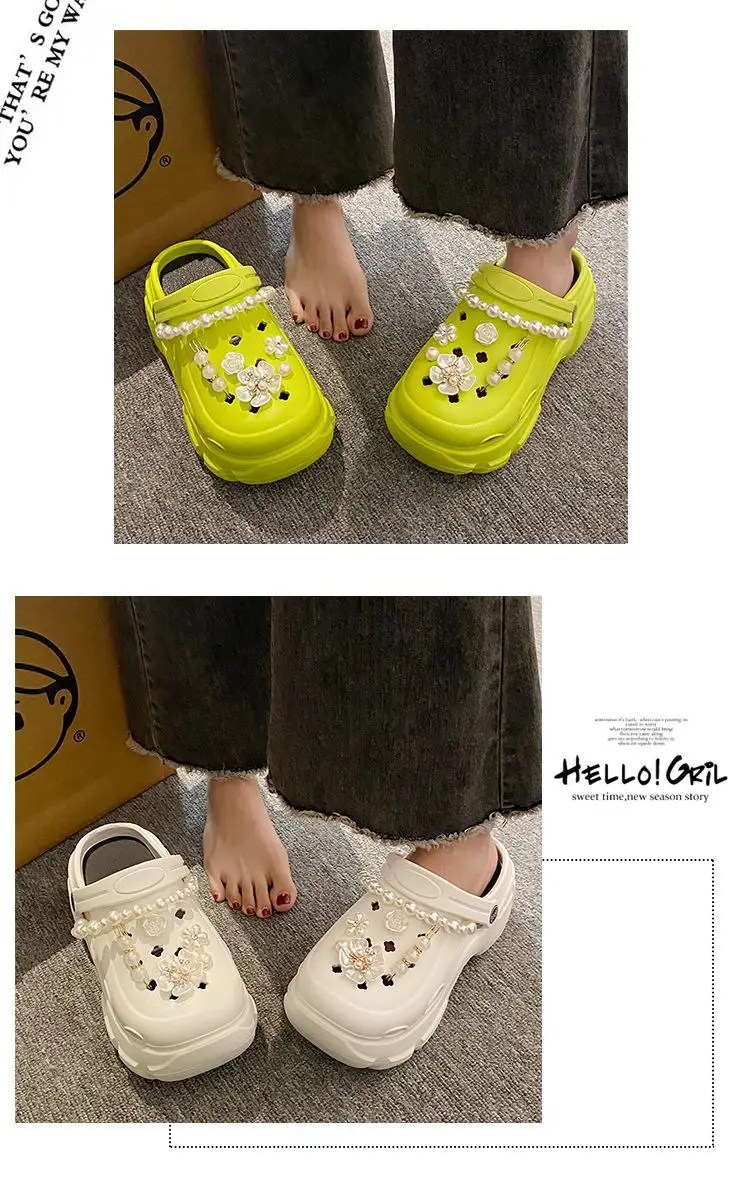 Women's Neon Pearl Decorated Thick Sandals — feature 22