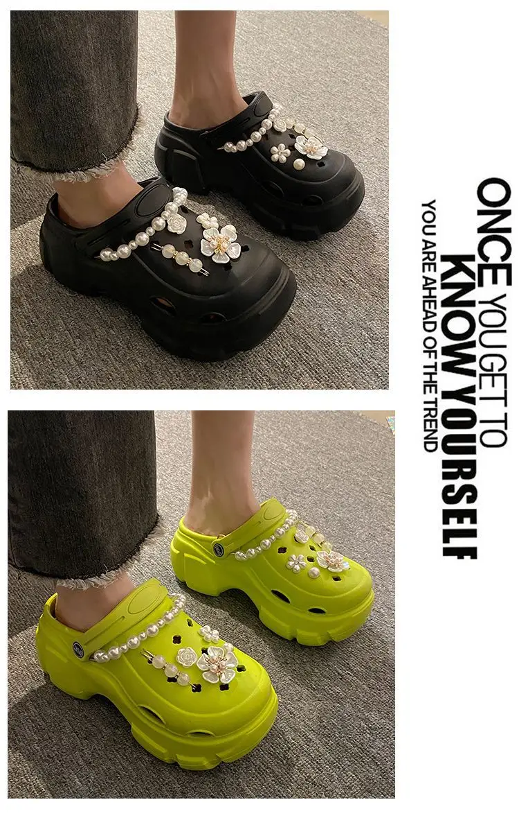 Women's Neon Pearl Decorated Thick Sandals — feature 24