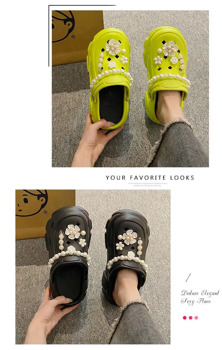 Women's Neon Pearl Decorated Thick Sandals — feature 26