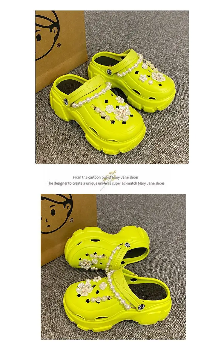 Women's Neon Pearl Decorated Thick Sandals — feature 30
