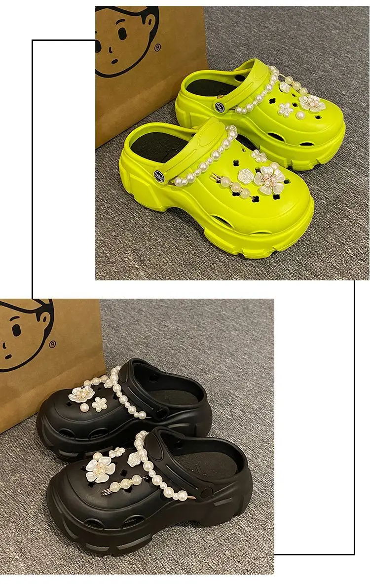 Women's Neon Pearl Decorated Thick Sandals — feature 31