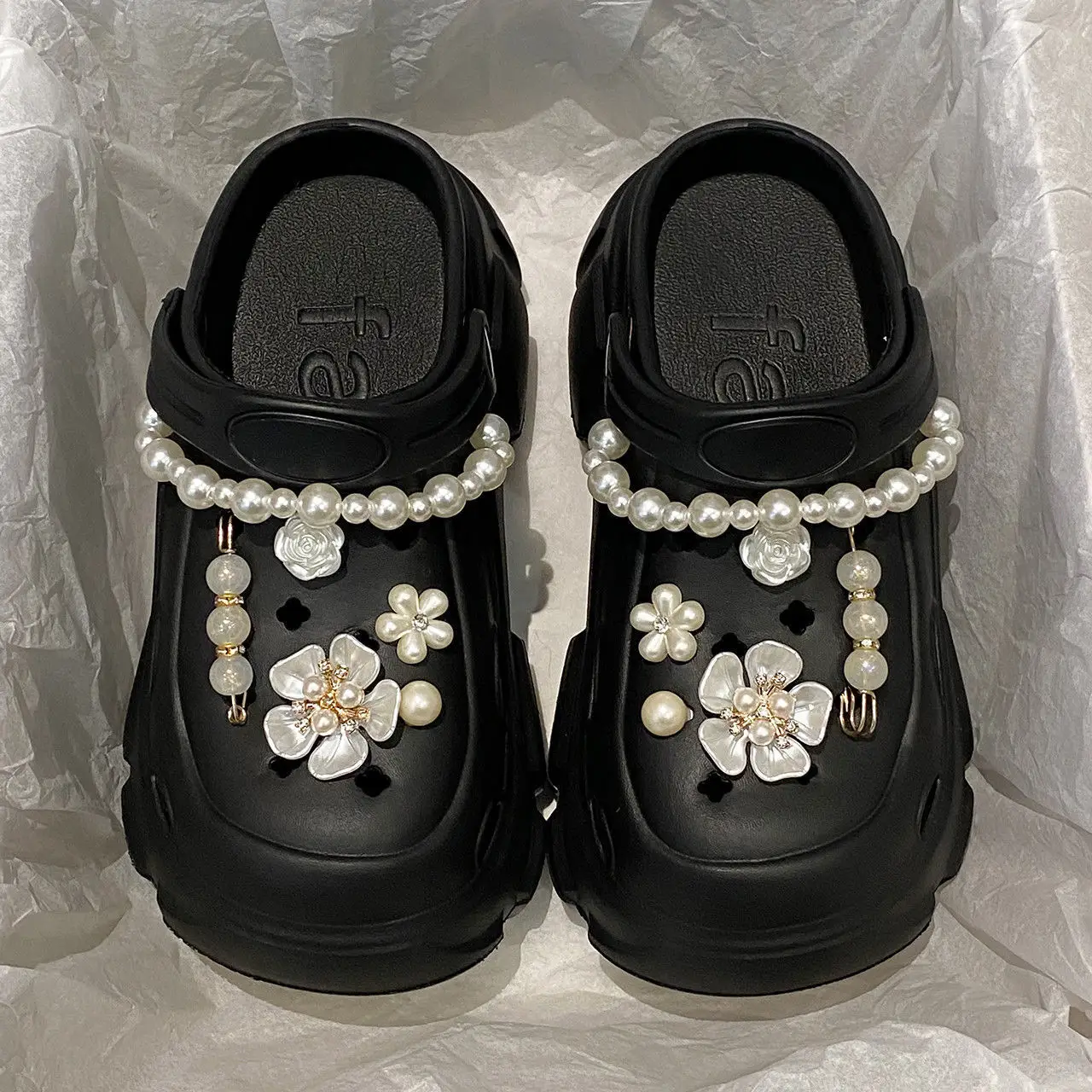Women's Neon Pearl Decorated Thick Sandals - Image 2