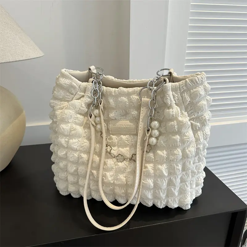 Pink Pleated Shoulder Bag for Women 2025 Summer - Image 5