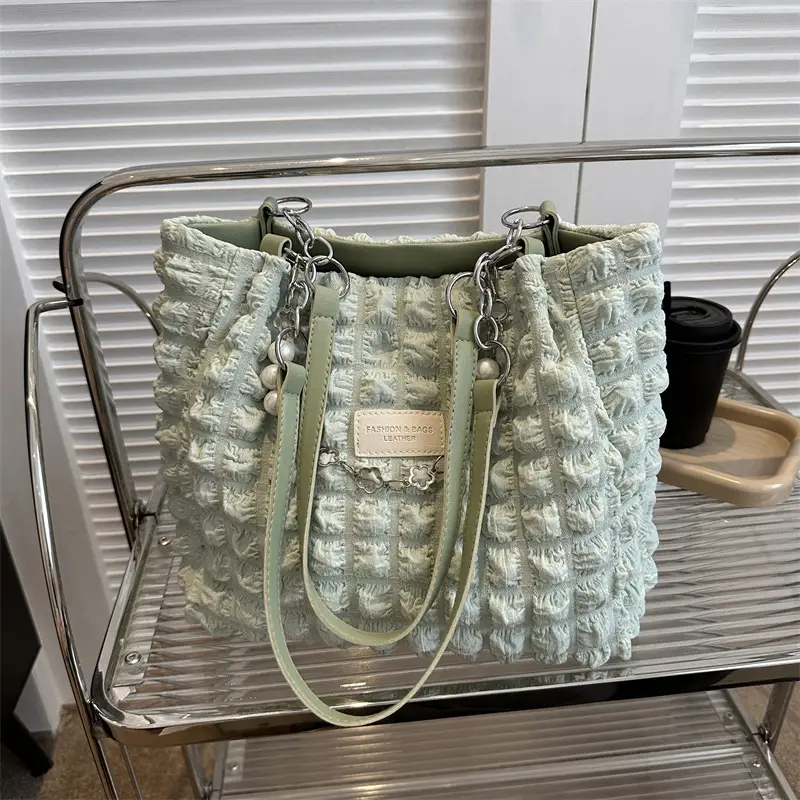 Pink Pleated Shoulder Bag for Women 2025 Summer - Image 8