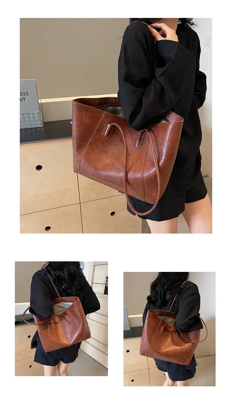 Women Large Capacity Tan Tote Bag 2026 Casual Commuter — feature 27