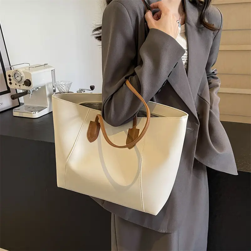 Women Large Capacity Tan Tote Bag 2026 Casual Commuter - Image 3