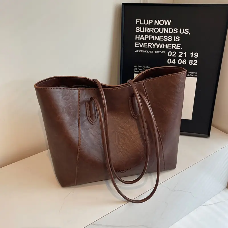 Women Large Capacity Tan Tote Bag 2026 Casual Commuter - Image 6