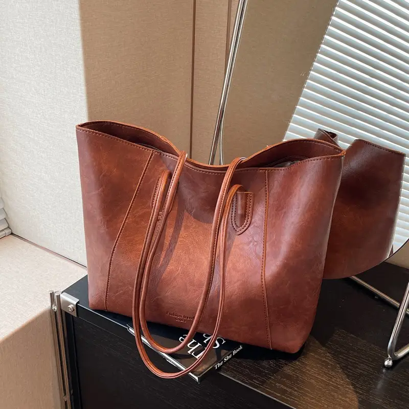 Women Large Capacity Tan Tote Bag 2026 Casual Commuter - Image 7