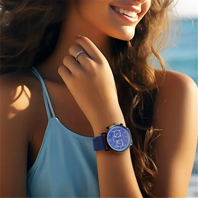 Men Xinew Blue Nylon Chronograph Watch Quartz 2024 - Image 18