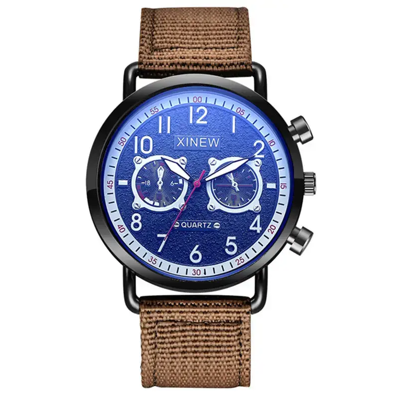Men Xinew Blue Nylon Chronograph Watch Quartz 2024 - Image 12