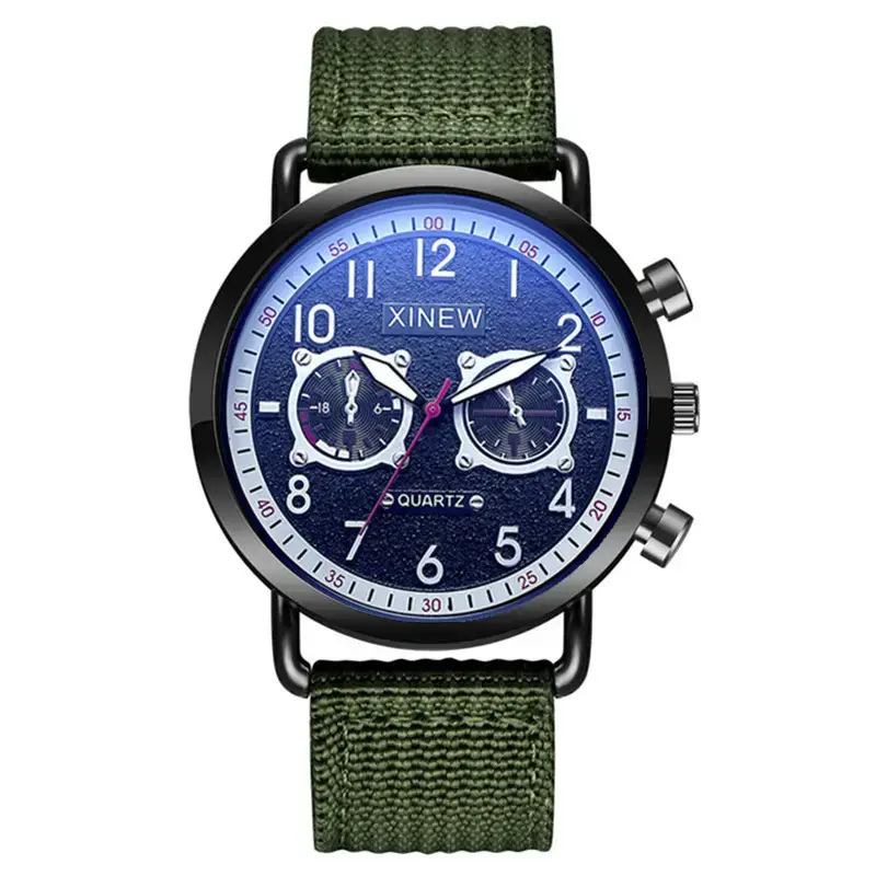 Men Xinew Blue Nylon Chronograph Watch Quartz 2024 - Image 13