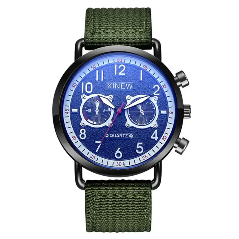 Men Xinew Blue Nylon Chronograph Watch Quartz 2024 - Image 16
