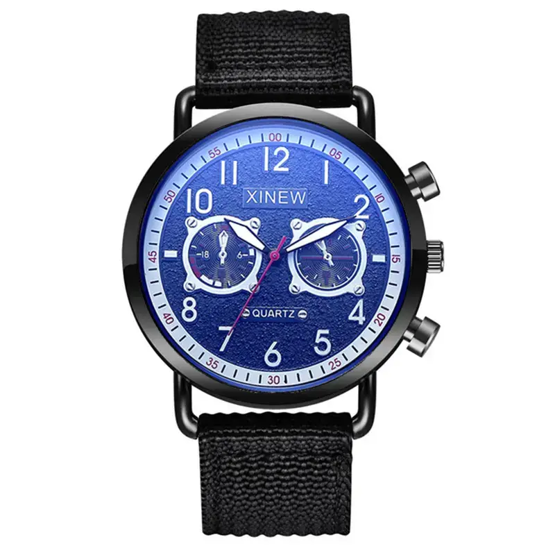Men Xinew Blue Nylon Chronograph Watch Quartz 2024 - Image 4