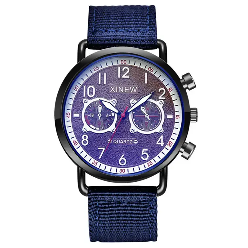 Men Xinew Blue Nylon Chronograph Watch Quartz 2024 - Image 7